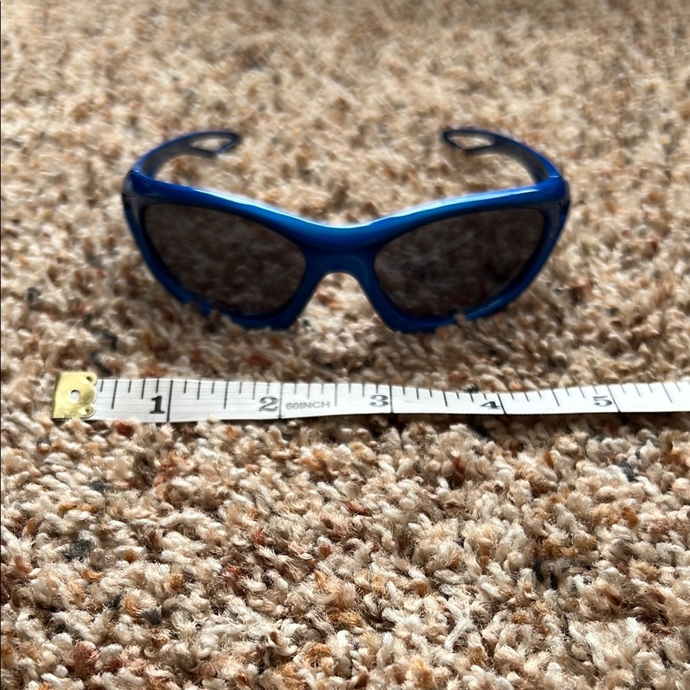 Blue Sporty Wraparound Baby Sunglasses with Dark Lenses